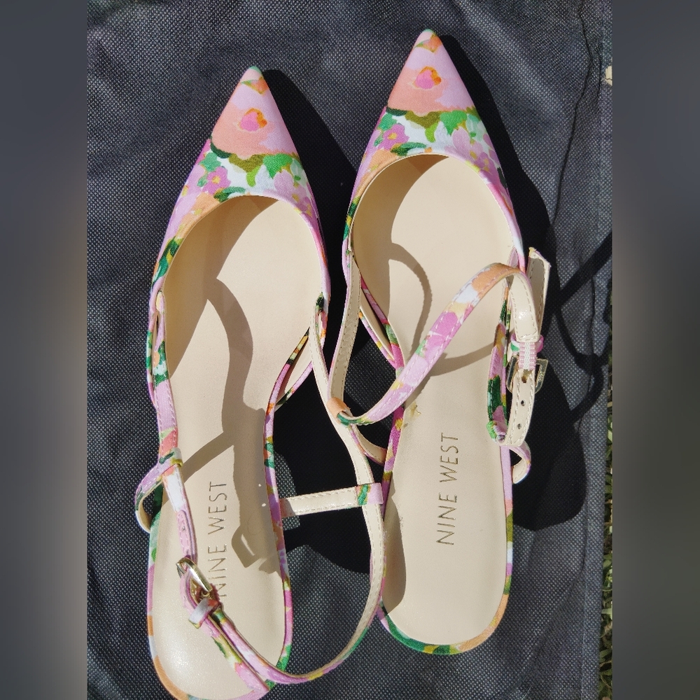 Nine West Women's Floral Pink Heels